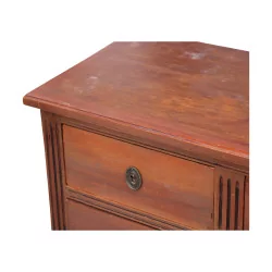 Louis XVI style chest of drawers in mahogany wood with 3 drawers and 1