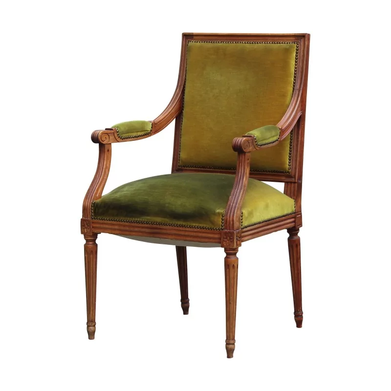 路易十六风格的天鹅绒办公扶手椅 - Moinat - 扶手椅