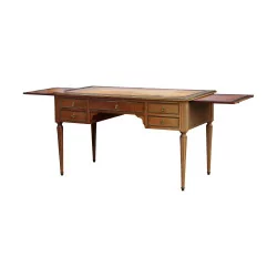 Louis XVI style desk in wood with leather writing desk