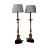 Pair of gilded bronze floor lamps, electrified in our … - Moinat - Standing lamps