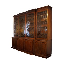 Grande bibliothèque - vitrine "Breakfront" Regency en bois
