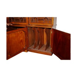 Grande bibliothèque - vitrine "Breakfront" Regency en bois