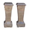 Pair of Louis XVI style sheaths (columns) in stucco with … - Moinat - Columns, Flares, Nubians