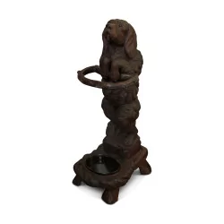 Brienz “standing dog” umbrella stand in carved wood with …