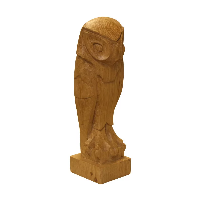 Statue Chouette en bois de chêne dans le goût de Sandoz. … - Moinat - Accessoires de décoration