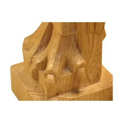 Statue Chouette en bois de chêne dans le goût de Sandoz. …