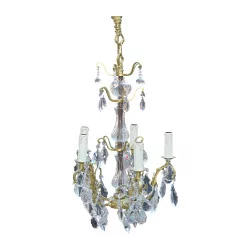 FLORENCE 5-light crystal chandelier in zaponed bronze …