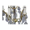 Lustre FLORENCE à cristaux à 5 lumières en bronze zaponné … - Moinat - Lustres, Plafonniers