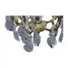 Lustre FLORENCE à cristaux à 5 lumières en bronze zaponné … - Moinat - Lustres, Plafonniers