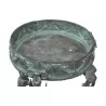 Paire de jardinières tripode en bronze vert de gris de Pompéi, - Moinat - Caches pot, Jardinières intérieures