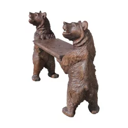 Скамейка (скамейка) Бриенцский медведь из липы, резная и …