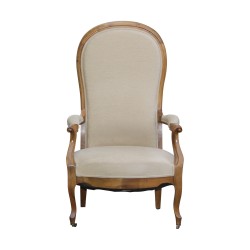 Voltaire model armchair in wood and covered with fabric …