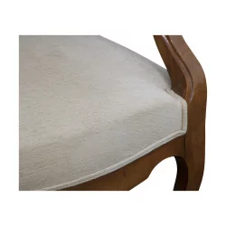 Sessel Modell Voltaire aus Holz und mit Stoff bezogen …