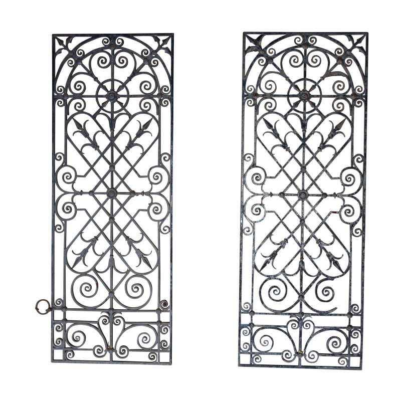 Paire de grilles pour porte en fer forgé, richement … - Moinat - Accessoires de décoration Paire de grilles pour porte en fer forgé, richement … - Moinat - Accessoires de décoration