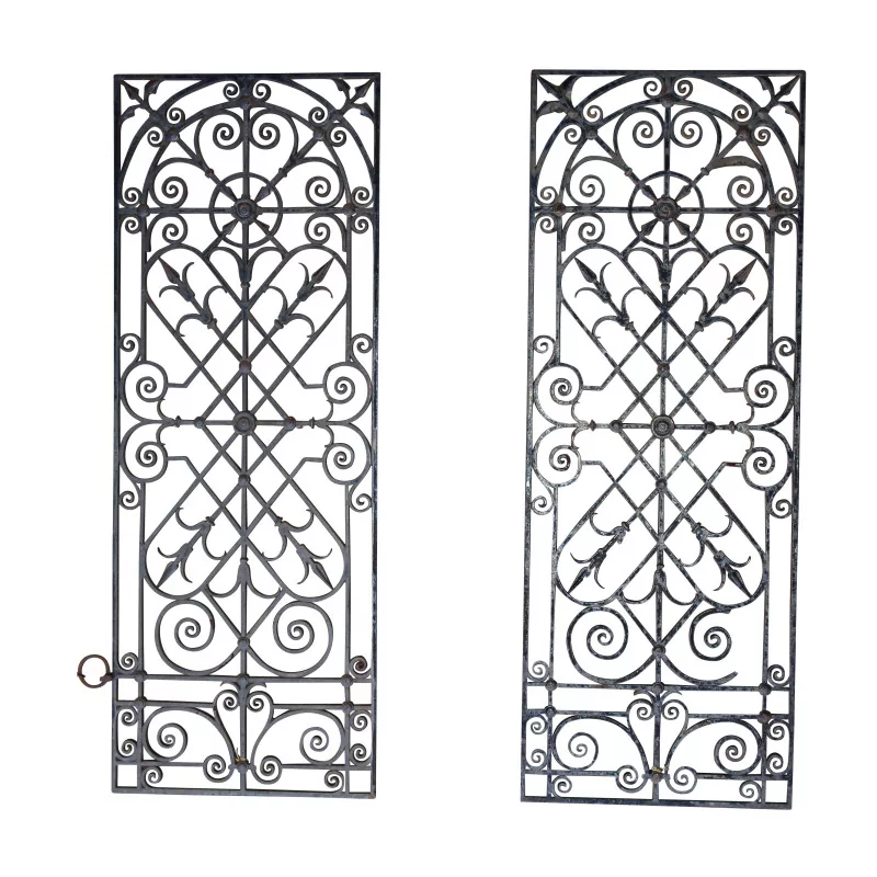 Paire de grilles pour porte en fer forgé, richement … - Moinat - Accessoires de décoration