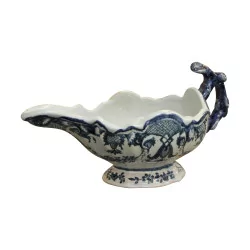 Sauceboat with handle, fine Delft earthenware blue and …