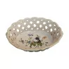 oval earthenware basket imitating basketry, decorated … - Moinat - Chinaware, Porcelain