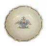 Plat ou compotier rond en faïence, décor polychrome de bouquet … - Moinat - Porcelaine