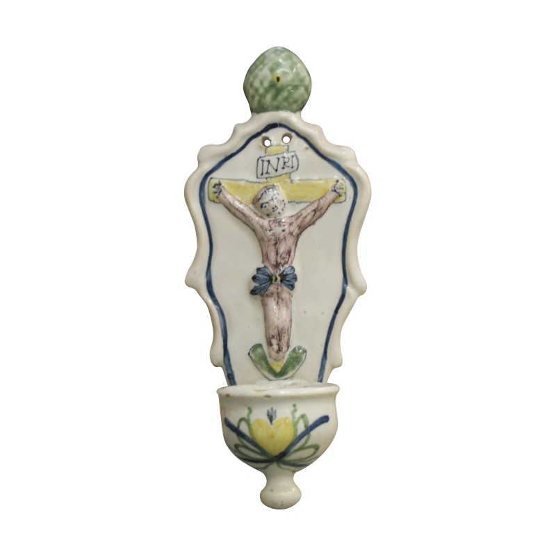 earthenware bedside stoup surmounted by a shell decorated … - Moinat - Chinaware, Porcelain earthenware bedside stoup surmounted by a shell decorated … - Moinat - Chinaware, Porcelain