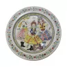 Large earthenware dish with polychrome decoration of dancers … - Moinat - Chinaware, Porcelain