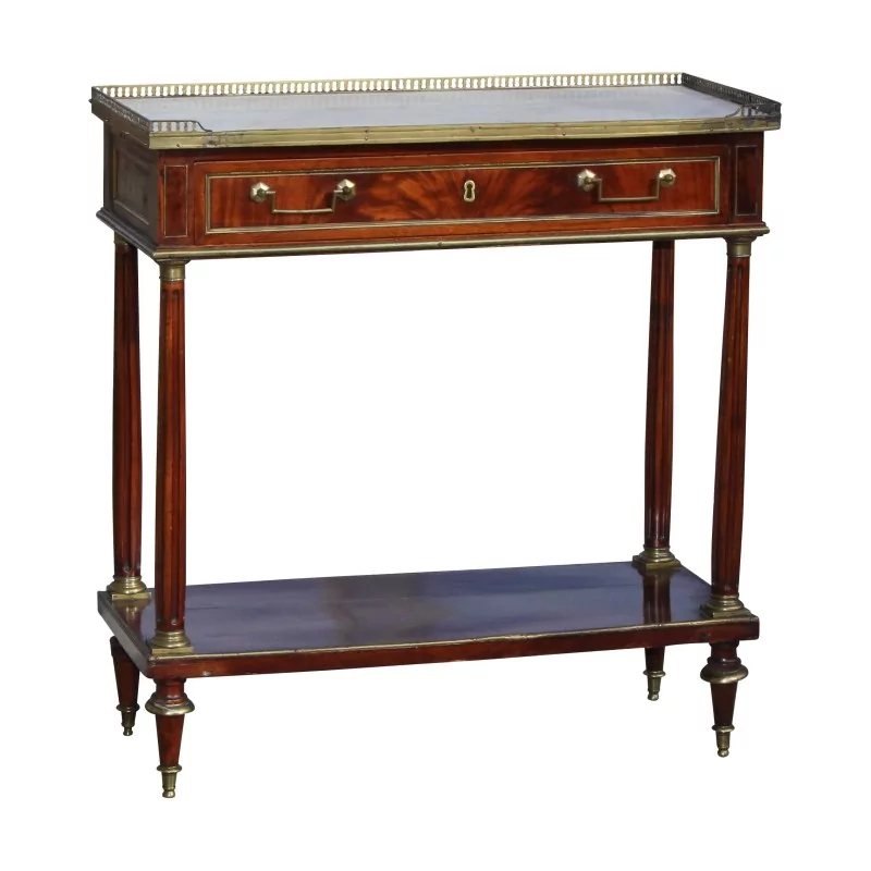Console (desserte) en bois d'acajou flammé monté sur chêne, … - Moinat - Consoles, Dessertes, Dos de canapé Console (desserte) en bois d'acajou flammé monté sur chêne, … - Moinat - Consoles, Dessertes, Dos de canapé