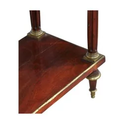 Console (desserte) en bois d'acajou flammé monté sur chêne, …