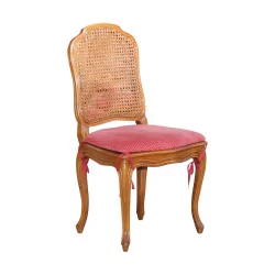 Ein Louis XV-Stuhl aus Buchenholz mit Patina