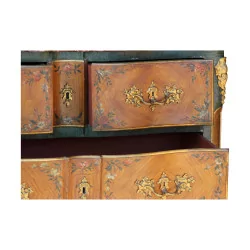 Venetian chest of drawers in painted wood, 3 drawers without key, …