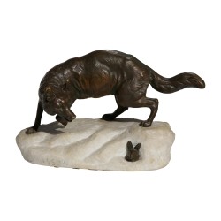 Bronze Fox & Rabbit 在 Clovis-Edmond MASSON 底座上签名……