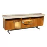 Enfilade Vintage de bureau avec plateau cuir alcantara coloris … - Moinat - Bahuts, Bars, Buffets, Coffres, Enfilades
