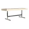 Bureau plat style Moderne en bois de noyer et cuir alcantara … - Moinat - Bureaux plats