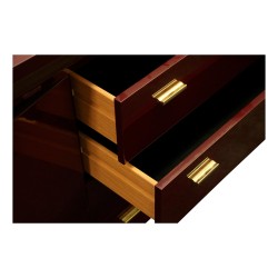 Vintage-Esszimmerset aus rot lackiertem Holz und