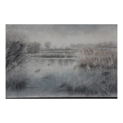 Zeichnung - Aquarell Bord du Lac mit Ente, unten signiert …