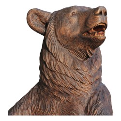 Bear armchair Brienz seat in linden wood, carved and