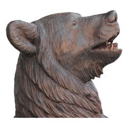 Bear armchair Brienz seat in linden wood, carved and