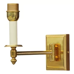 Articulated old gold wall lamp with E27 socket without lampshade.