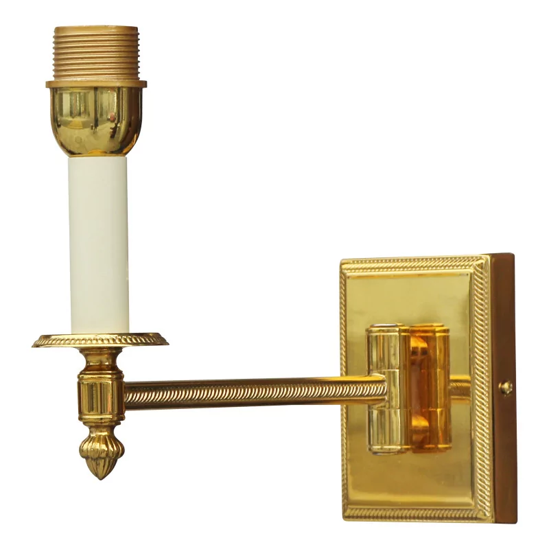 Articulated old gold wall lamp with E27 socket without lampshade. - Moinat - Wall lights, Sconces
