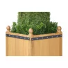Jardinière en chêne brut avec buis cône au centre et petit … - Moinat - VE2022/2