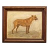Kleines Gemälde eines Hundes \"Boxer\", Studie auf Holz, signiert Lorand - Moinat - Gemälden - Verschieden