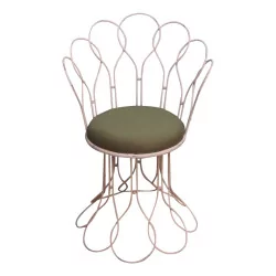 металлический стул модели Tuscany с сиденьем, обтянутым тканью