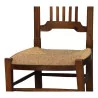 Nursing chair in walnut wood and straw seat. Swiss, … - Moinat - Chairs