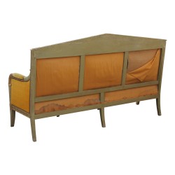 3-Sitzer-Empire-Sofa aus vergoldetem und geschnitztem bemaltem Holz, im