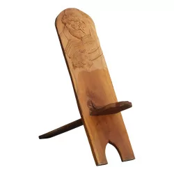 Chaise à palabre ou chaise de gardien en bois sculpté décor …