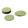 Set of 8 coasters (D10 cm) in green canvas in … - Moinat - Decorating accessories