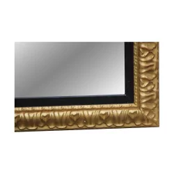 Großer rechteckiger Spiegel mit Blattgold-Finish, auf …
