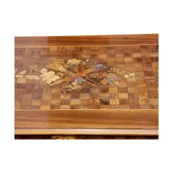 Set of nesting tables (4 pieces) in marquetry wood,