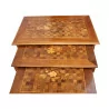 Set of nesting tables (4 pieces) in marquetry wood, - Moinat - Nest of tables