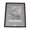 Gravure ancienne sous verre scène de chasse 19ème siècle - Moinat - Gravures