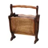 Newspaper rack in caned wood Italy, 20th century - Moinat - End tables, Bouillotte tables, Bedside tables, Pedestal tables