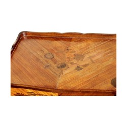 Chevet de style Louis XV en bois de marqueterie et bois de